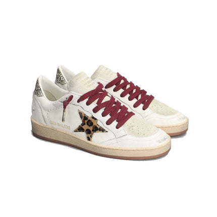 Golden Goose Women's Ball Star Sneakers Leopard Print/Silver/White