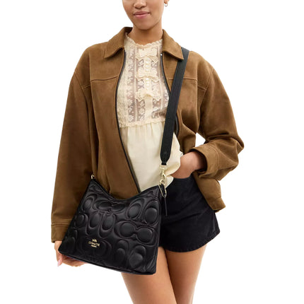 Coach Women's Reversible Strap Gold/Black Dark Stone