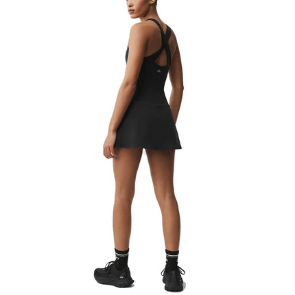 alo Women's Airbrush Sparks Fly Corset Tennis Dress Black