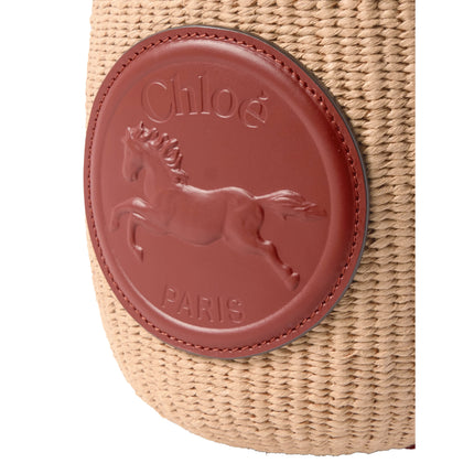 Chloé Women's Small Horse Medal Woody Basket Natural/Brown
