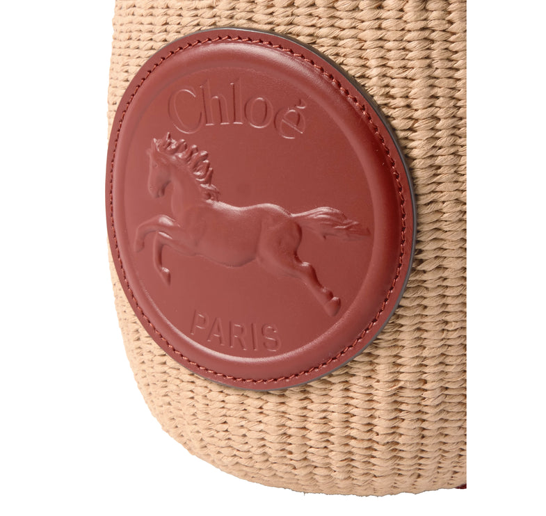 Chloé Women's Small Horse Medal Woody Basket Natural/Brown