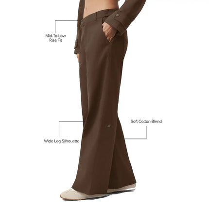 alo Women's High Road Straight Leg Pant Espresso