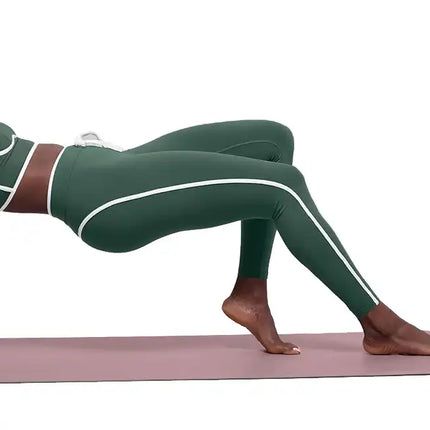 alo Women's Airbrush High-Waist Race Pace 7/8 Legging Clover Green/White