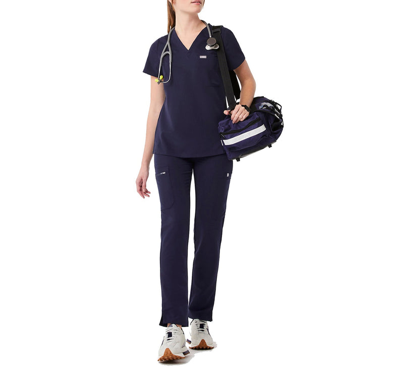 FIGS Women's Catarina One Pocket Scrub Top Navy