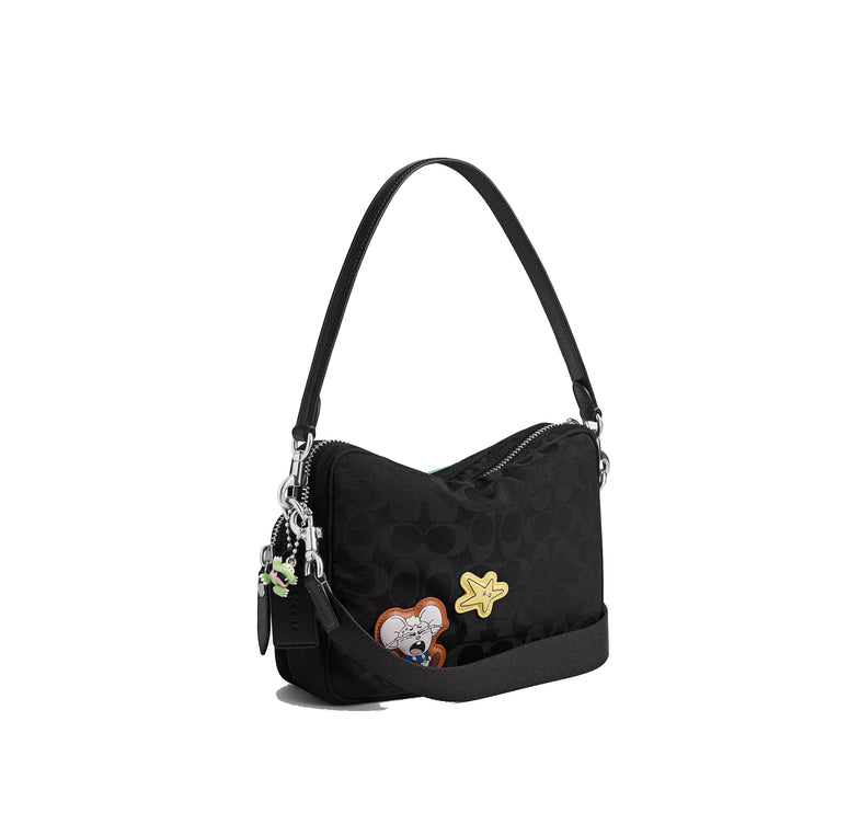 Coach Unisex Coach x Brain Dead Dakota Crossbody Bag In Signature Nylon With Patches Black