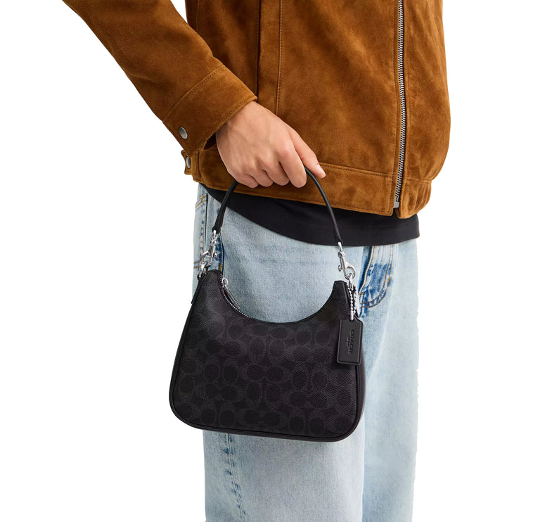 Coach Unisex Nolan Hobo Bag In Signature Canvas Black