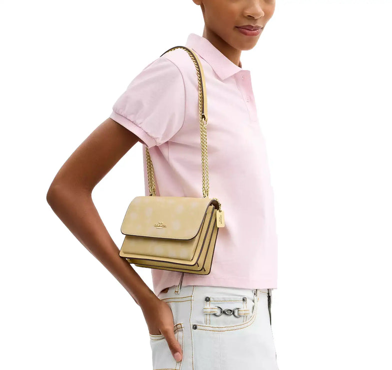Coach Women's Mini Klare Crossbody Bag With Floral Print Gold/Washed Yellow