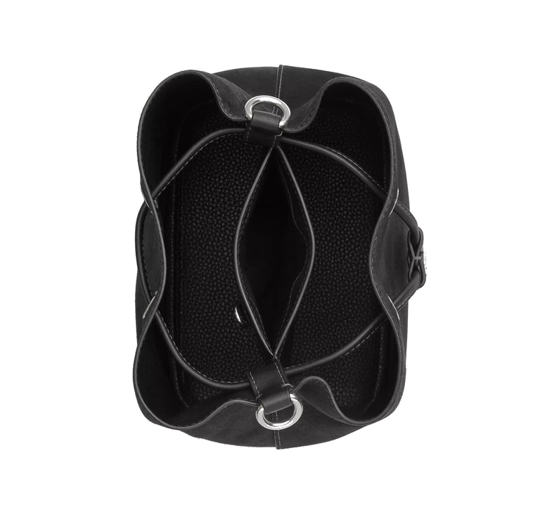 Coach Women's Rowan Bucket Bag With Cherry Charm Black/Silver