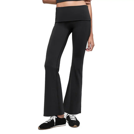 alo Women's ALO Softsculpt 7/8 Foldover Flare Legging Black