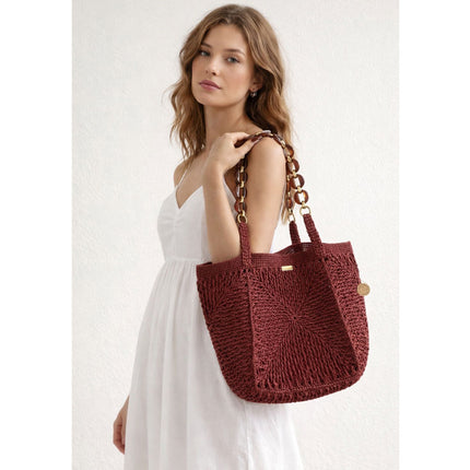 Sienna D'or Soleil Tote Burgundy - Hemen Kargoda