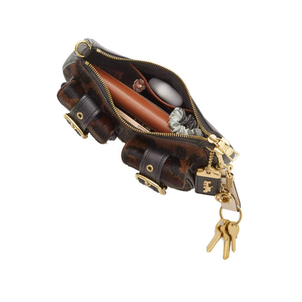 Coach Women's Ashton Bag In Haircalf With Leopard Print Gold/Dark Leopard