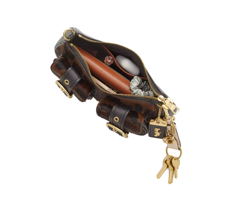 Coach Women's Ashton Bag In Haircalf With Leopard Print Gold/Dark Leopard
