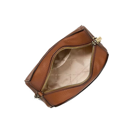Michael Kors Women's Ashton Extra-Small Signature Logo Camera Crossbody Bag Brown/Gold