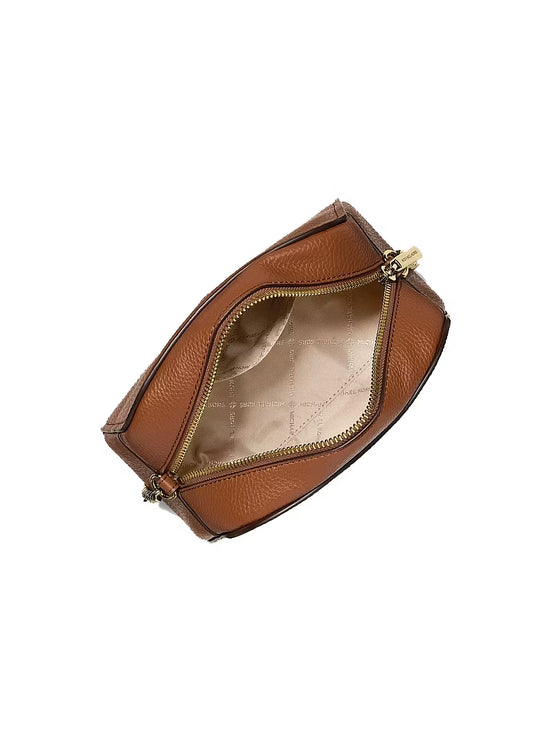 Michael Kors Women's Ashton Extra-Small Signature Logo Camera Crossbody Bag Brown/Gold