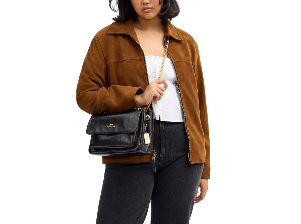 Coach Women's Elodie Crossbody Bag With Quilting Gold/Black