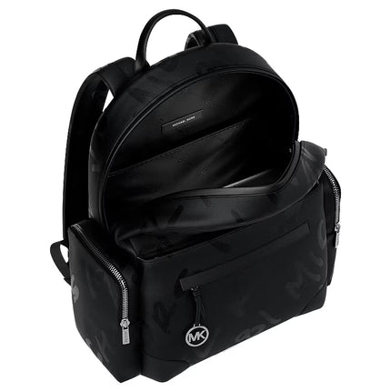 Michael Kors Women's Prescott Large Printed Nylon Backpack Black