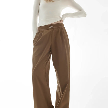 alo Women's Suit Up Trouser (Long) Java Brown