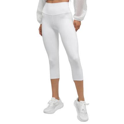 alo Women's High-Waist Airbrush Capri White