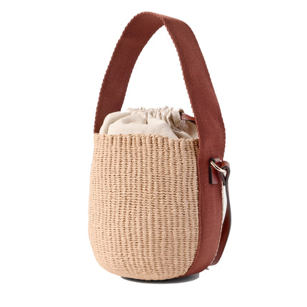Chloé Women's Small Horse Medal Woody Basket Natural/Brown