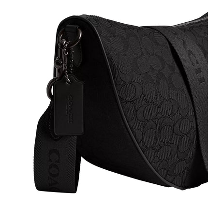 Coach Unisex Hall Soft Sling Bag 45 In Signature Jacquard Black