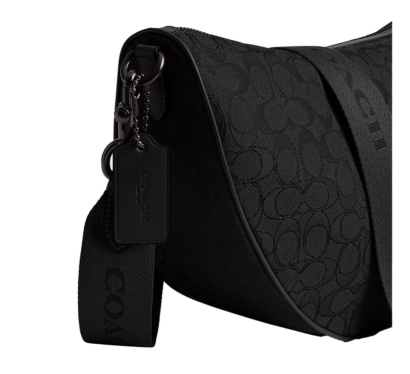 Coach Unisex Hall Soft Sling Bag 45 In Signature Jacquard Black