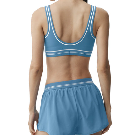 alo Women's Airbrush Heart Throb Bra California Blue/White