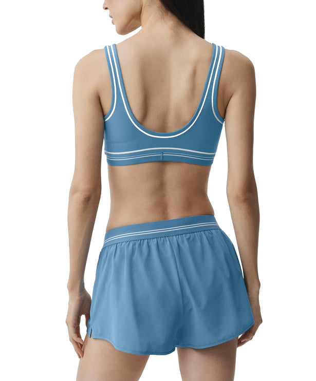 alo Women's Airbrush Heart Throb Bra California Blue/White