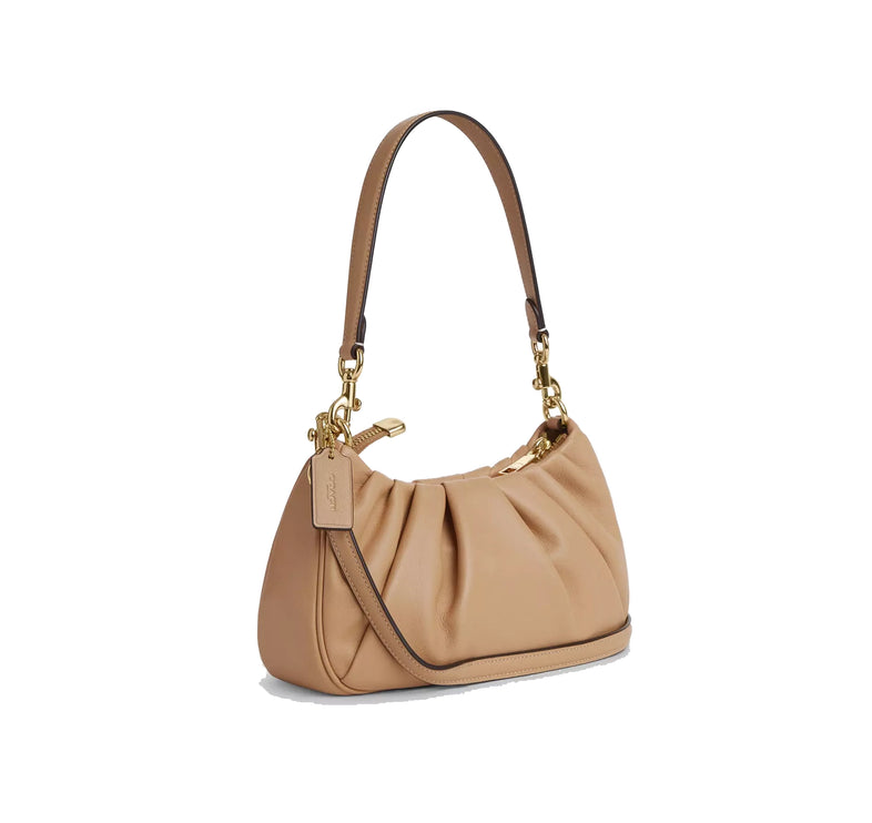 Coach Women's Teri Shoulder Bag With Ruching Gold/Tan