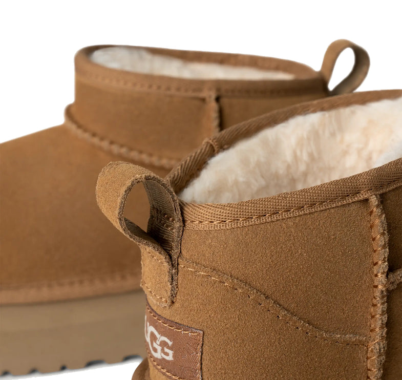 UGG Classic Ultra Mini Platform çocuk botu, kahverengi (chestnut) süet