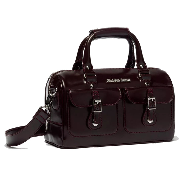 Dr. Martens Top Handle Rub Off Leather Bag Cherry Red