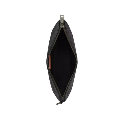 Coach Unisex Pouch In Signature Canvas Gunmetal/Charcoal/Black