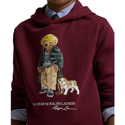 Polo Ralph Lauren Boy's Polo Bear Fleece Hoodie Classic Wine