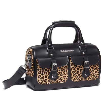 Dr. Martens Leopard Print Hair On Top Handle Bag Black/Tan