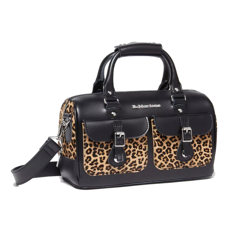 Dr. Martens Leopard Print Hair On Top Handle Bag Black/Tan