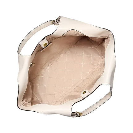 Michael Kors Women's Bernie Large Pebbled Leather Tote Bag Light Cream