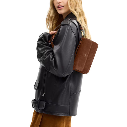 Coach Women's Elora Top Handle Crossbody Bag Brass/Warm Brown