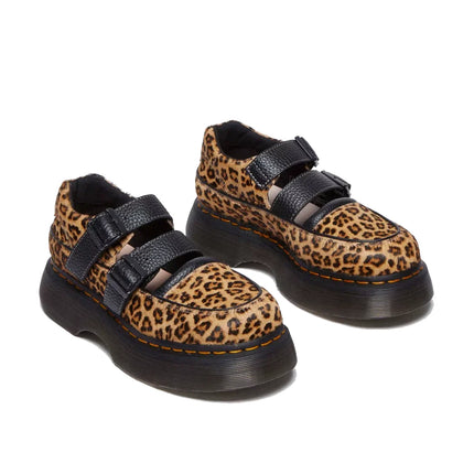 Dr. Martens Women's Buzz Leopard Mary Jane Shoes Light Tan