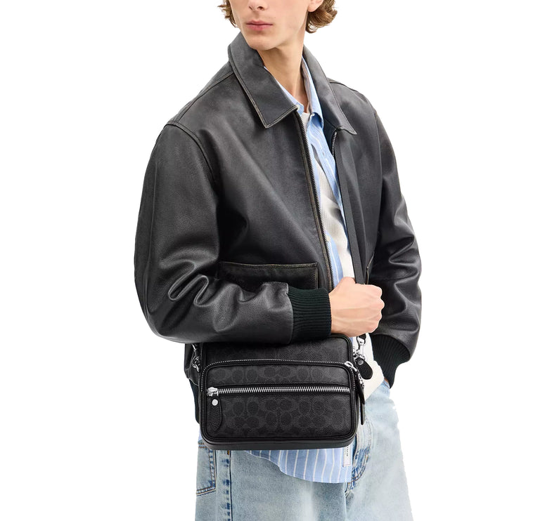 Coach Unisex Dakota Crossbody Bag In Signature Canvas Black