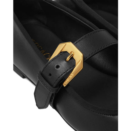Versace Women's La Medusa Nappa Ballerinas Black