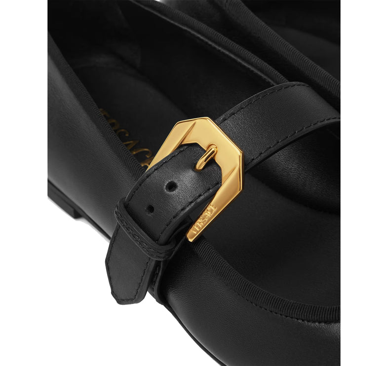 Versace Women's La Medusa Nappa Ballerinas Black