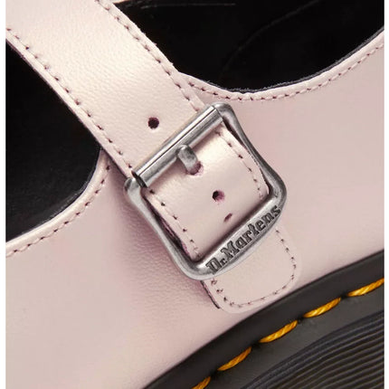 Dr. Martens Women's Elphie II Iridescent Leather Mary Jane Shoes Powder Pink