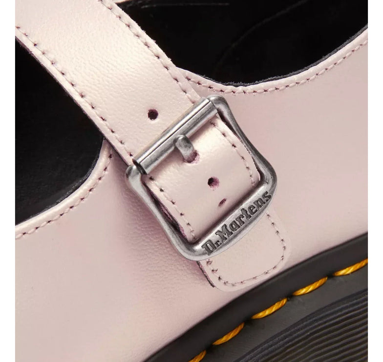 Dr. Martens Women's Elphie II Iridescent Leather Mary Jane Shoes Powder Pink