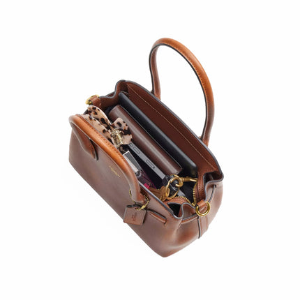 Coach Women's Empire Carryall Bag 21 In Loved Leather Brass/Brown