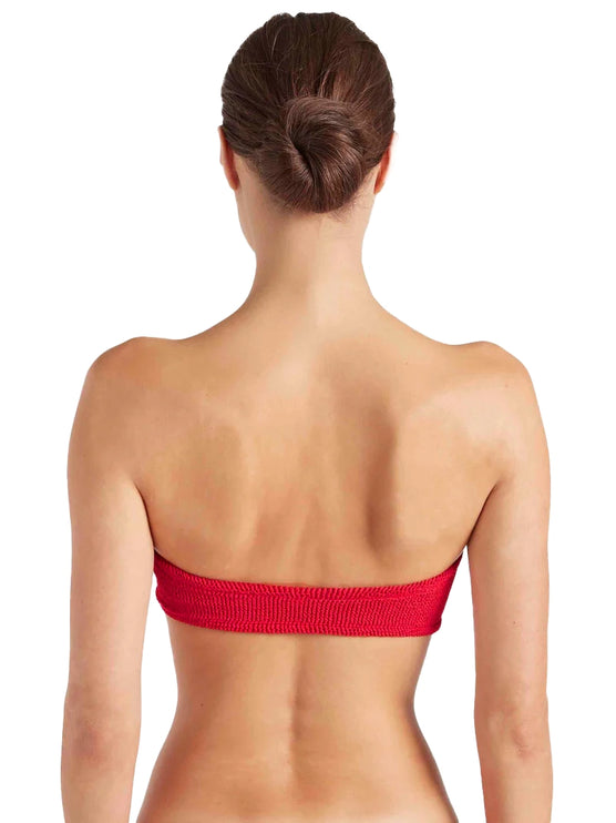 HUNZA G Women's Jean Bikini Top Red