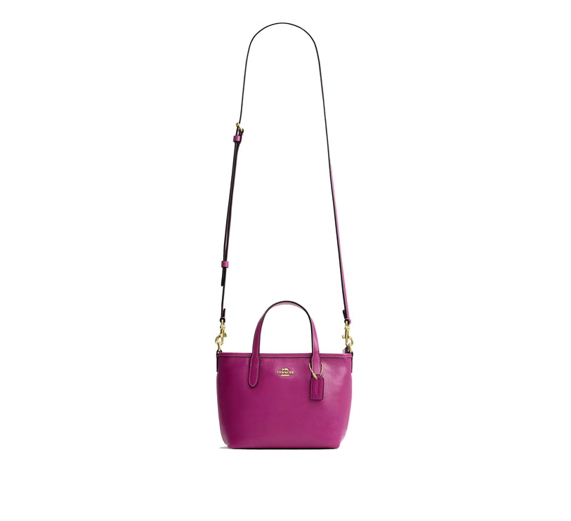 Coach Women's City Mini Tote Bag Gold/Magenta