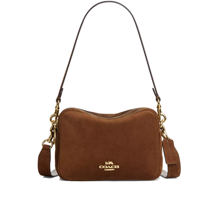 Coach Women's Carey Crossbody Bag Suede/Gold/Warm Brown