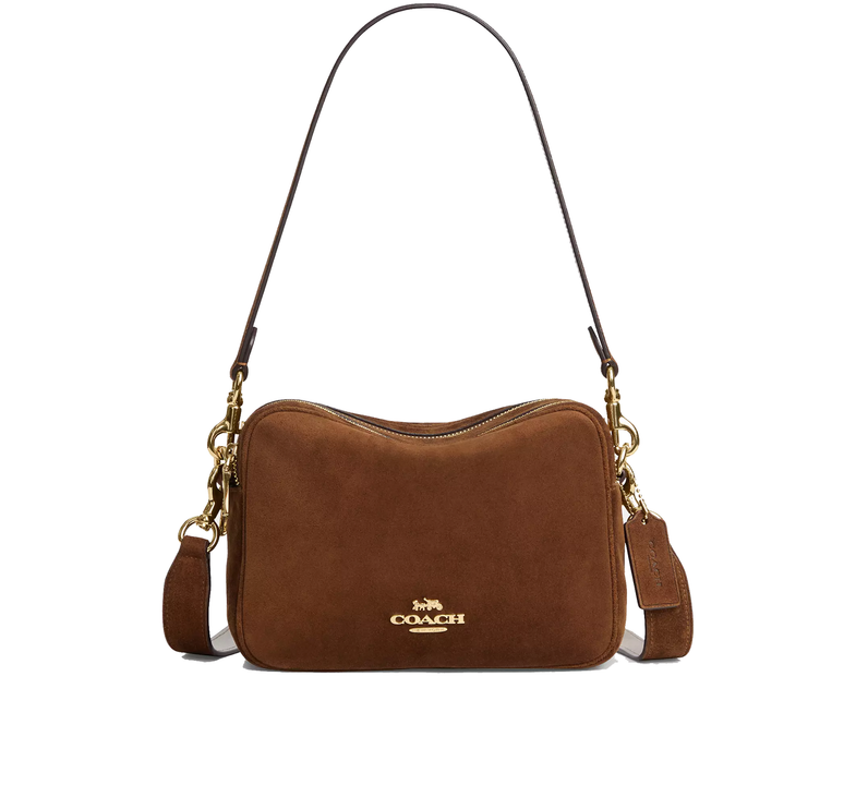 Coach Women's Carey Crossbody Bag Suede/Gold/Warm Brown