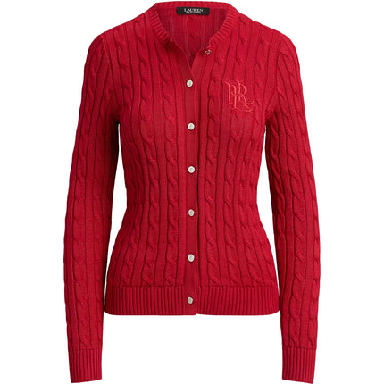 Polo Ralph Lauren Women's Cable-Knit Cotton-Blend Cardigan Ralph Red