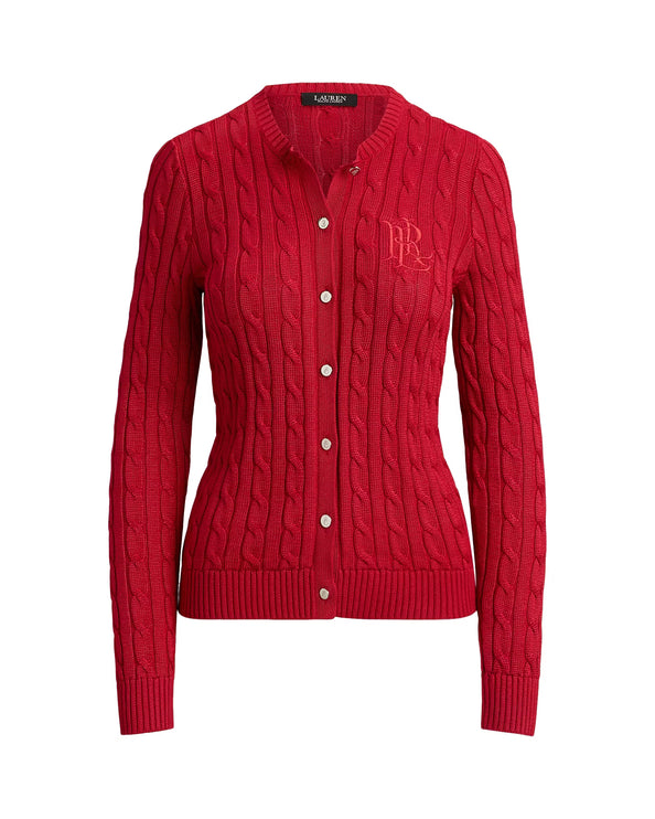 Polo Ralph Lauren Women's Cable-Knit Cotton-Blend Cardigan Ralph Red