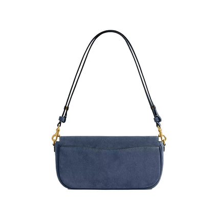 Coach Women's Brook Flap Chain Bag Suede/Brass/Light Denim